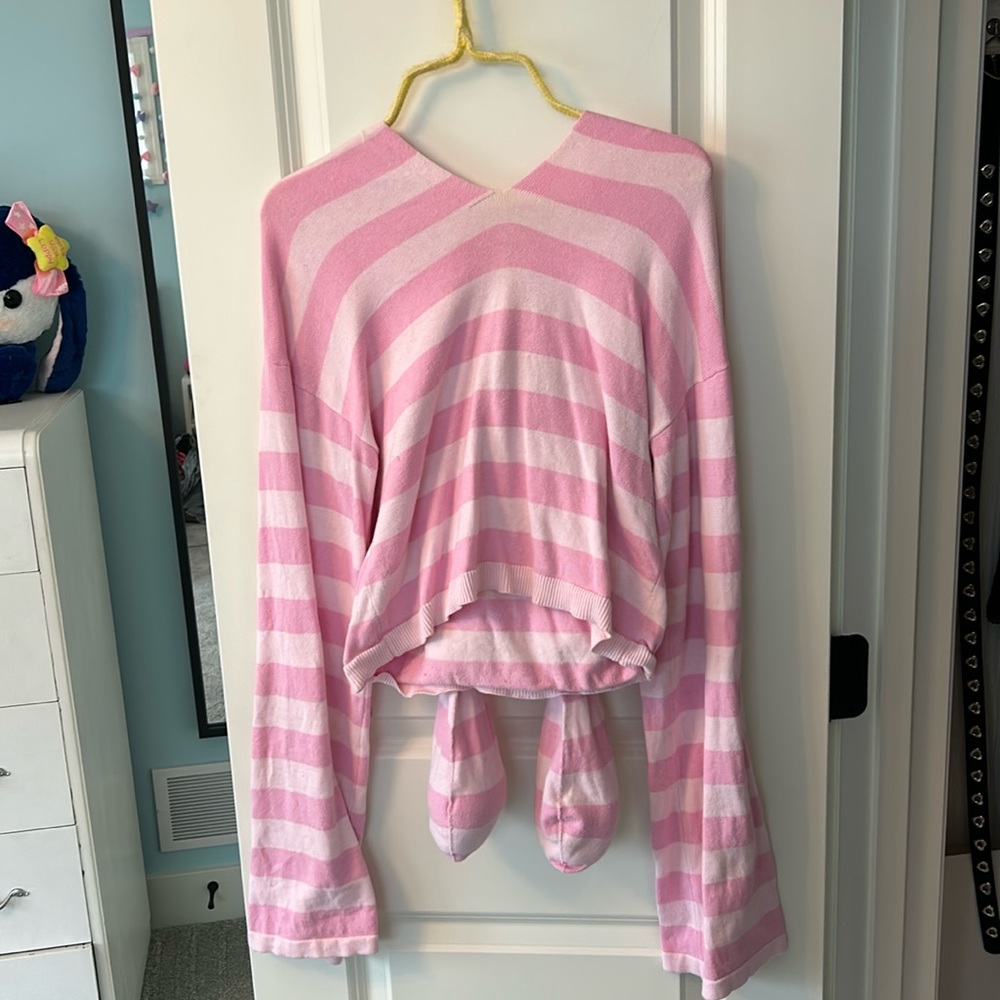 Pink Striped Women's Top